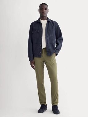 Everlane Uniform Performance Chino 36x 32 Slim Fit Stretch Pants Olive Green